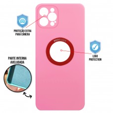 Capa para iPhone 12 Pro Max - Case Silicone Safe Glass Rosa